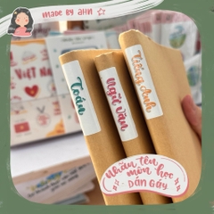 Sticker nhãn tên môn học dán gáy sách vở tiện lợi - MADE BY AHN thiết kế