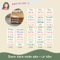 Sticker nhãn tên môn học dán gáy sách vở tiện lợi - MADE BY AHN thiết kế