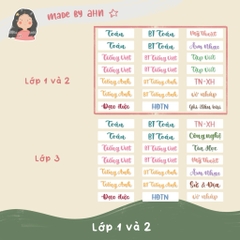 Sticker nhãn tên môn học dán gáy sách vở tiện lợi - MADE BY AHN thiết kế