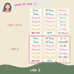 Sticker nhãn tên môn học dán gáy sách vở tiện lợi - MADE BY AHN thiết kế