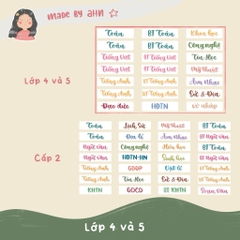 Sticker nhãn tên môn học dán gáy sách vở tiện lợi - MADE BY AHN thiết kế