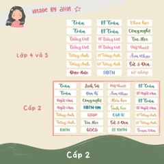 Sticker nhãn tên môn học dán gáy sách vở tiện lợi - MADE BY AHN thiết kế