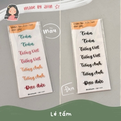 Sticker nhãn tên môn học dán gáy sách vở tiện lợi - MADE BY AHN thiết kế