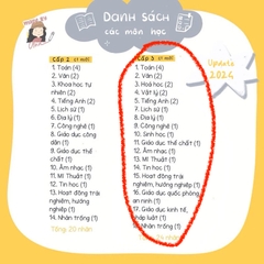 Sticker NHÃN VỞ MÔN HỌC mẫu 2023 bóc dán - In tên theo yêu cầu - MADE BY AHN thiết kế