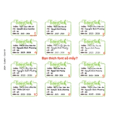 [UPDATE 2025] NHÃN VỞ MÔN HỌC 2024 - Kiểu chữ Calligraphy - IN TÊN RIÊNG theo yêu cầu - MADE BY AHN thiết kế