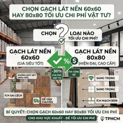 Giải Pháp Chọn Kích Thước Gạch Lát Nền 60x60 Hay 80x80 Tại Kho Để Giảm Thiểu Hao Hụt Thi Công