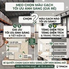 Mẹo Chọn Màu Gạch Men Giá Rẻ Tại Kho Giúp Tối Ưu Ánh Sáng Cho Căn Phòng Thiếu Sáng