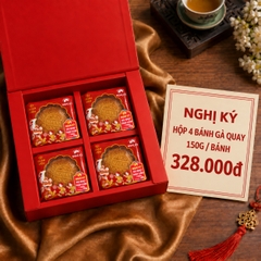 HỘP 4 BÁNH TRUNG THU GÀ QUAY 150G