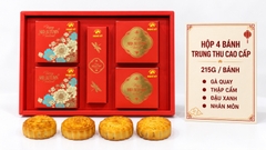 HỘP 4 BÁNH TRUNG THU CAO CẤP 215G (GÀ QUAY, THẬP CẨM, ĐẬU XANH, MÔN)
