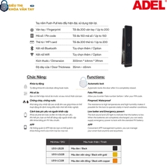 Khoá vân tay cửa gỗ Adel US13 - LB22B