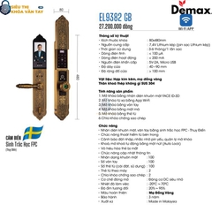 Khoá vân tay đại sảnh Demax EL9382 là mẫu khoá thông minh cao cấp, thiết kế hiện đại và đậm chất châu Âu