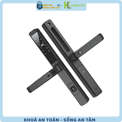 Khóa vân tay Kassler KL‑599 LX Black thiết kế màu đen sang trọng, phù hợp cửa nhôm hiện đại