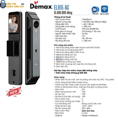 Khoá vân tay cửa gỗ Demax EL915 AC là mẫu khoá điện tử cao cấp, thiết kế hiện đại và bảo mật tuyệt đối