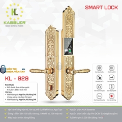 Khóa vân tay đại sảnh Kassler KL-929 là mẫu khóa thông minh thiết kế riêng cho cửa chính biệt thự, villa, khách sạn cao cấp
