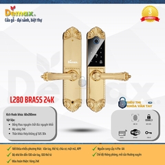 Khoá vân tay đại sảnh Demax EL280 BRASS 24K là lựa chọn đẳng cấp cho biệt thự và không gian sang trọng