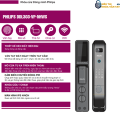 Khóa cửa vân tay Philips. DDL303-VP-5HWS