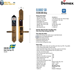 Demax EL9862 được trang bị công nghệ nhận diện vân tay đa điểm siêu nhạy, chống sao chép, bảo mật tuyệt đối