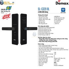 Với thiết kế sang trọng và công nghệ bảo mật tiên tiến, Demax SL-C320 phù hợp với nhiều loại cửa gỗ