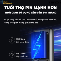 Khóa cửa thông minh Tenon A10 - thiết kế sang trọng, phù hợp với nhiều loại cửa