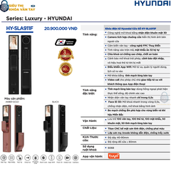 Khóa điện tử Hyundai HY-SLA911F tích hợp vân tay và mã số