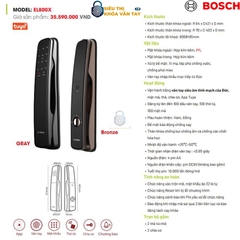 Khóa vân tay cửa gỗ Bosch.EL800X