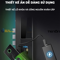 Khóa cửa thông minh Tenon A10 - thiết kế sang trọng, phù hợp với nhiều loại cửa