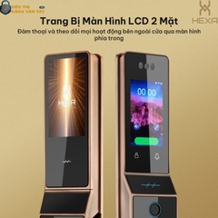 Khóa vân tay cửa gỗ Hexa P100M Pro max Face Id Màn hình 2 mặt
