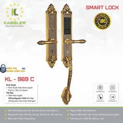 Khóa vân tay Kassler đại sảnh KL-969C là lựa chọn lý tưởng cho cửa chính biệt thự, villa và nhà phố cao cấp