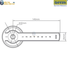 Khóa vân tay cửa phòng Giovani GSL-S3 màu đen