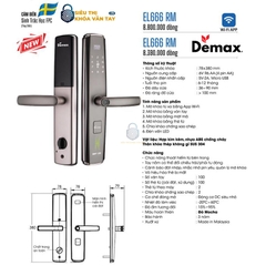 Khoá vân tay cửa gỗ Demax EL666 là mẫu khóa thông minh cao cấp, tích hợp nhiều công nghệ hiện đại