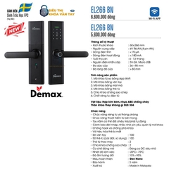 Khóa vân tay cửa gỗ Demax EL266AC là dòng khóa thông minh tích hợp công nghệ hiện đại nhất hiện nay