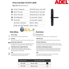 Khóa vân tay Adel cửa nhôm US13-LB2B là giải pháp an toàn và tiện lợi cho hệ thống cửa nhôm hiện đại