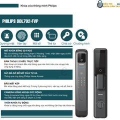 khóa cửa vân tay Philips DDL702-FVP