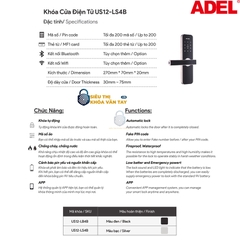 Khóa cửa điện tử Adel US12-LS4B là dòng khóa thông minh thế hệ mới được thiết kế tinh tế và bảo mật vượt trội