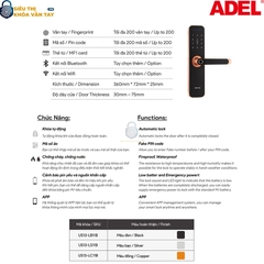 Khóa vân tay Adel cửa gỗ US13 - LB11B/LC11B là lựa chọn hoàn hảo cho những ai yêu thích sự an toàn và tiện nghi