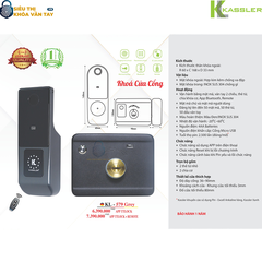 Khóa vân tay Kassler cửa cổng KL-579 Grey APP tích hợp kết nối thông minh qua ứng dụng điện thoại