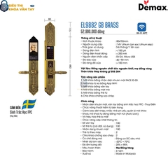 Demax EL9882 sở hữu thiết kế hiện đại, tích hợp công nghệ nhận diện vân tay tiên tiến
