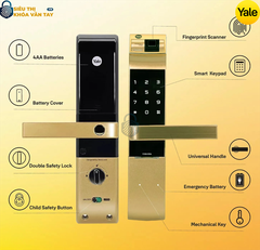Khóa thông minh Yale YDM4109A GOLD sở hữu thiết kế sang trọng với màu vàng nổi bật, tạo điểm nhấn thẩm mỹ cho ngôi nhà