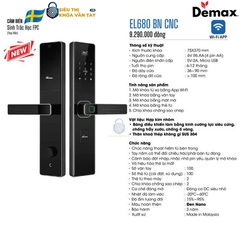 Khoá vân tay cửa gỗ Demax EL680 là dòng khóa thông minh cao cấp, tích hợp công nghệ hiện đại