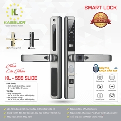 Khóa vân tay Kassler cửa nhôm KL-599 Slide là mẫu khóa chuyên dụng cho cửa lùa, cửa trượt nhôm kính