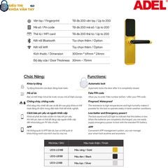 Khóa vân tay Adel cửa gỗ US13 - LG18B/LB18B mang đến giải pháp bảo mật tiên tiến cho ngôi nhà hiện đại