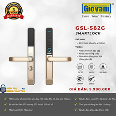 Khóa vân tay  Giovani cửa nhôm GSL-582G màu vàng