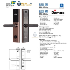 Khoá vân tay cửa gỗ Demax EL368 được thiết kế hiện đại, phù hợp với xu hướng nhà thông minh
