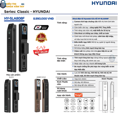 Khóa cửa gỗ Hyundai HY-SLA808F màu đen cao cấp, hiện đại