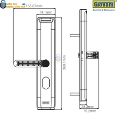 Khóa vân tay Giovani cửa gỗ GSL-A3BK màu đen