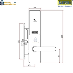 Khóa thông minh khách sạn Giovani GSL-X303 với thiết kế sang trọng và tính năng bảo mật vượt trội