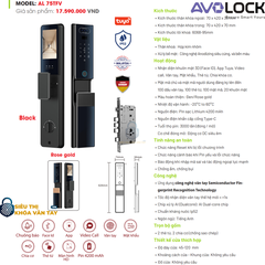 Avolock AL 75TFV là mẫu khóa điện tử tích hợp vân tay và mã số