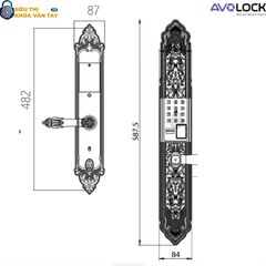 Khóa vân tay Avolock Đại Sảnh AC 996F có thiết kế cổ điển pha hiện đại, sang trọng và nổi bật