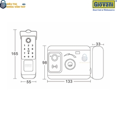 Khóa vân tay cửa cổng Giovani GSL-M1S, bảo mật cao, thiết kế hiện đại