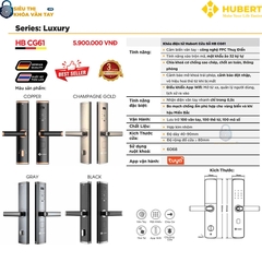 Khóa vân tay cửa gỗ Hubert CG61 thiết kế hiện đại dễ dàng sử dụng
